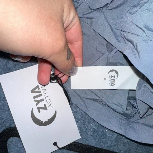 Zyia Active Blue Windbreaker Cropped Women Large - Picture 4 of 9